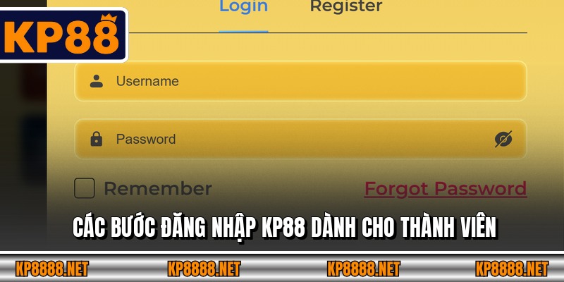 Các bước đăng nhập KP88 dành cho thành viên